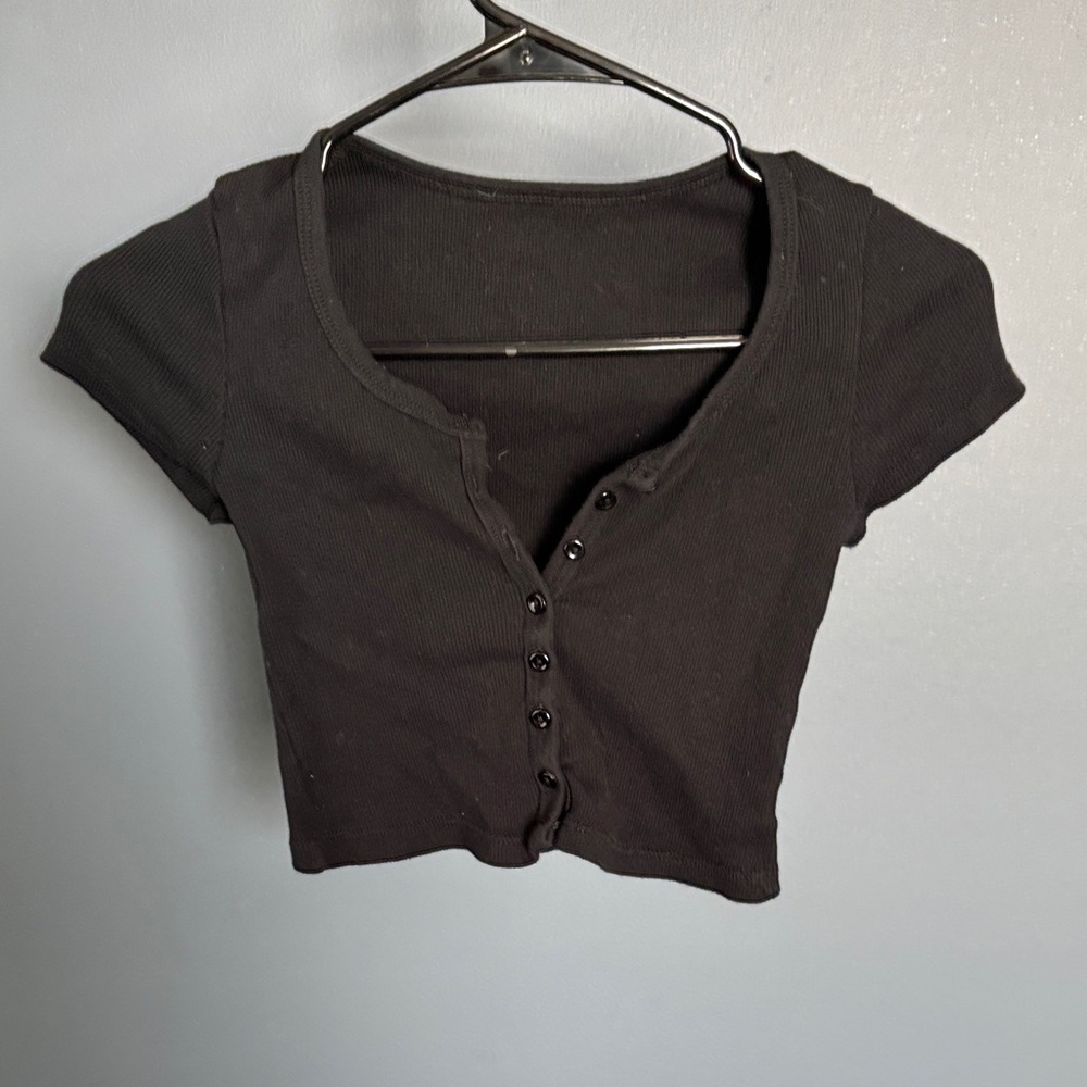 American Apparel Black Crop Top